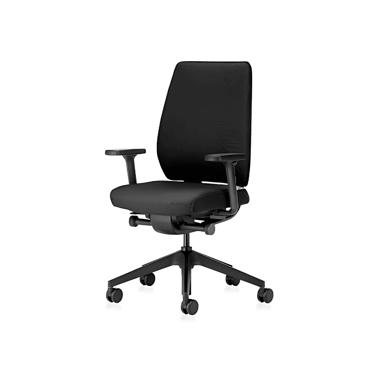 JOYCEis3 task chair in black. Ergonomic seating for open spaces.