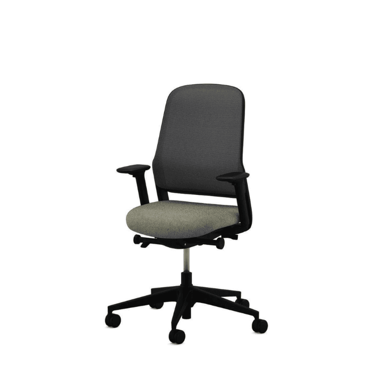 Wilkhahn ME task chair in gray with black frame. Ergonomic office seating.