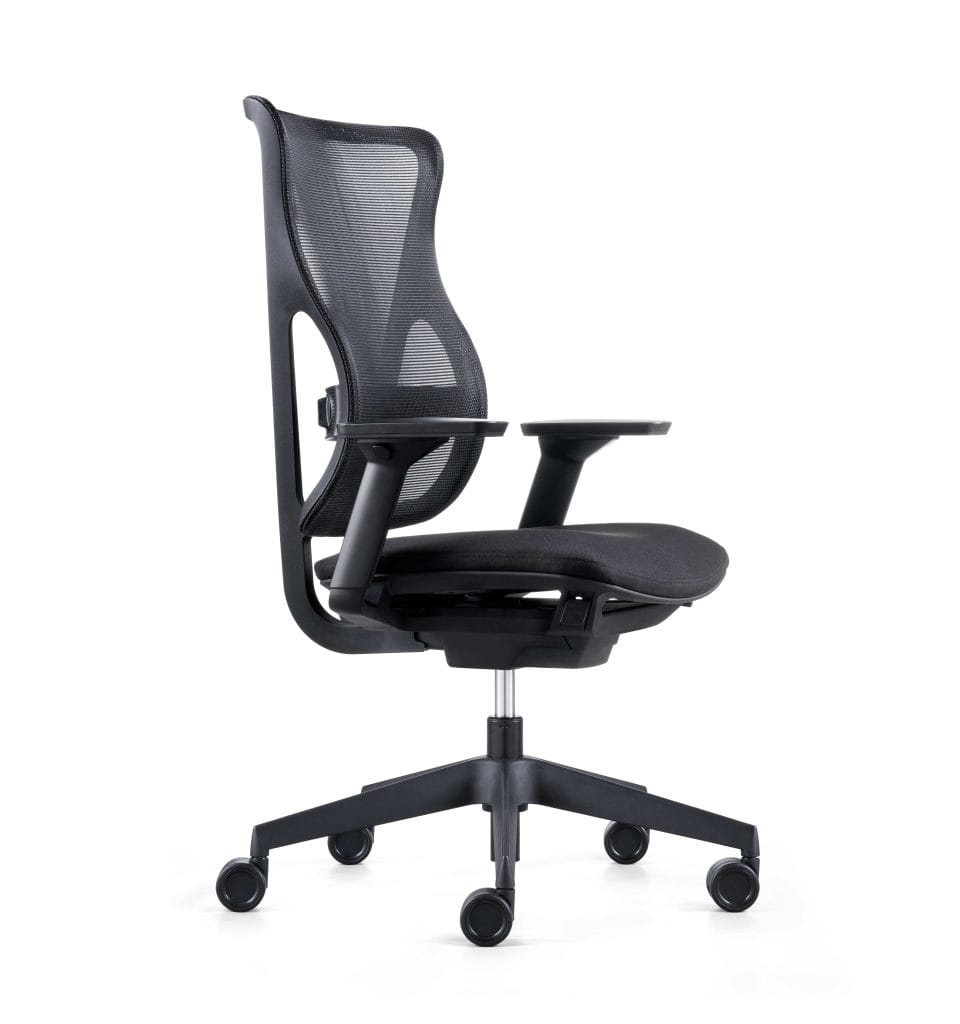 Black Journey task chair, mesh back, studio office seating.