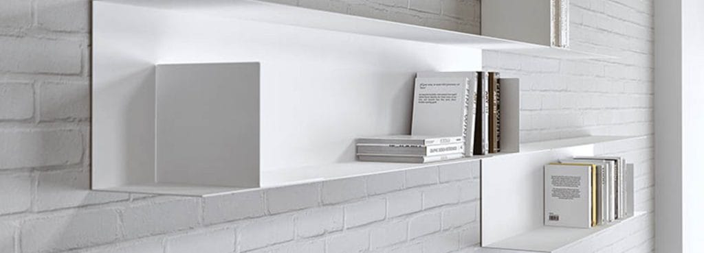 White Icaro Office Cabinet. Modular steel shelves for sleek storage.