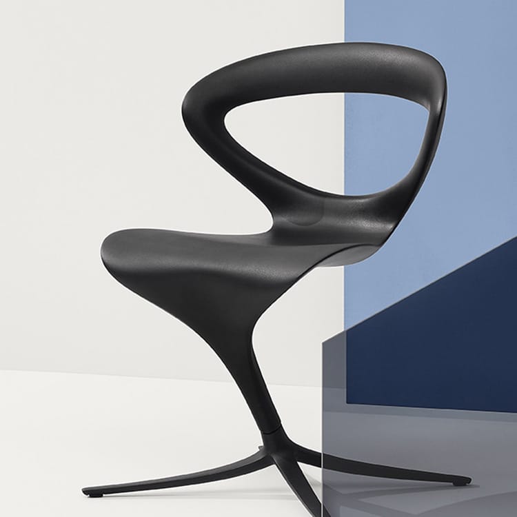 Modern black Callita chair. Minimalist design, perfect for social spaces and reception areas.