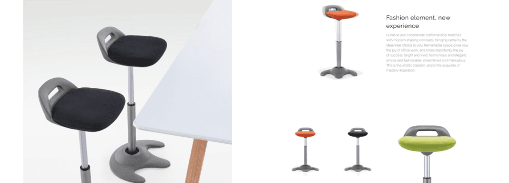 Modern Lotus Stool in gray with a black seat, ideal for studio, social, and relaxed spaces. Ergonomic design for comfort.