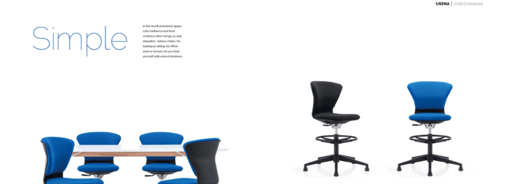 Modern USENA Stool: Black and blue adjustable seating for office and educational spaces, ergonomic design.