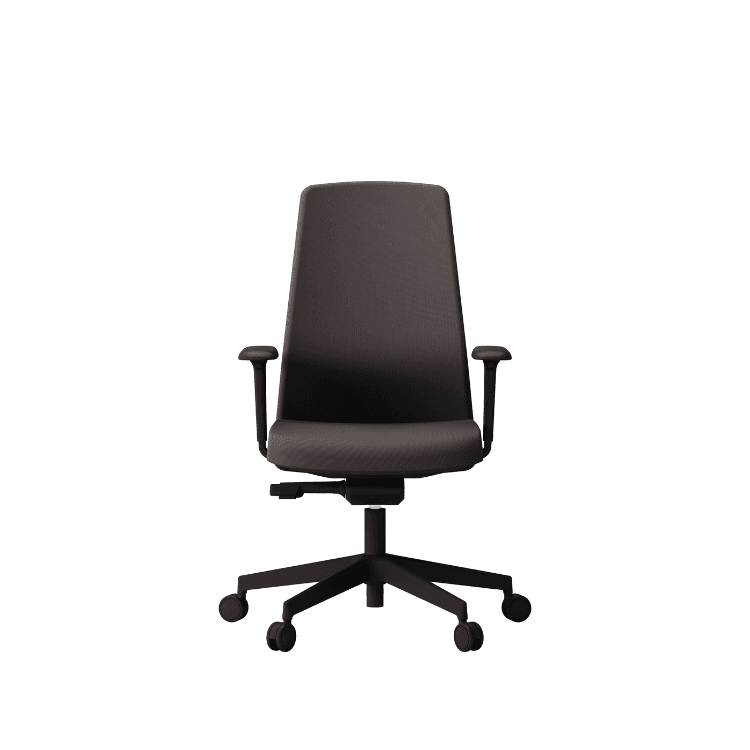 Ergonomic Rassegna task chair in dark gray. Office seating solution.