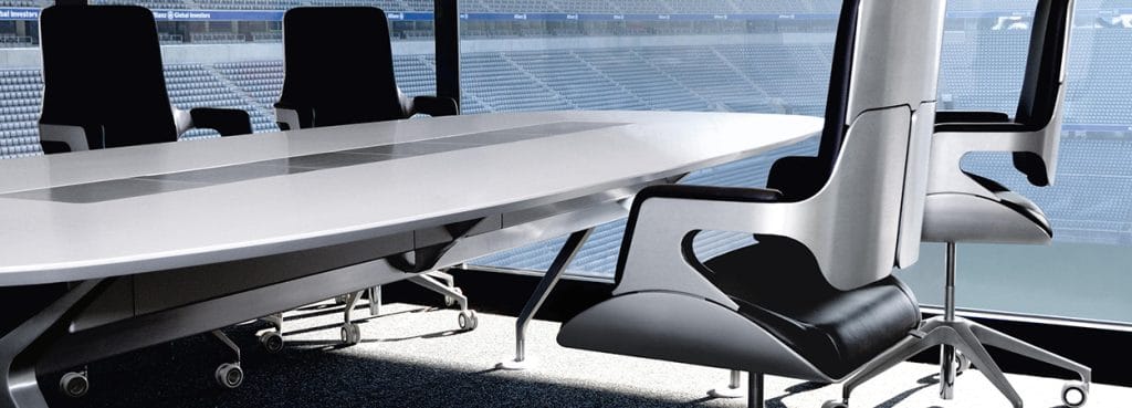 Modern Silver executive chair. Interstuhl design. Sleek, ergonomic seating for private offices.