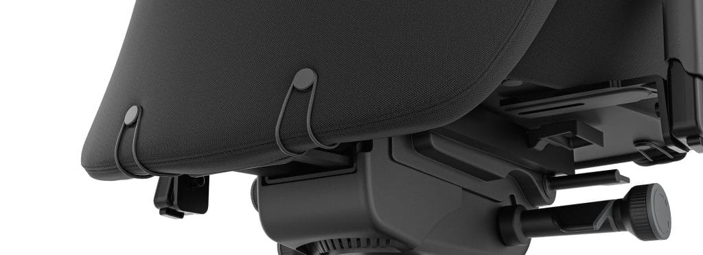 Close-up of the black TWENTYFOURis5 office chair.