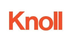 Knoll logo in orange. Minimal header.