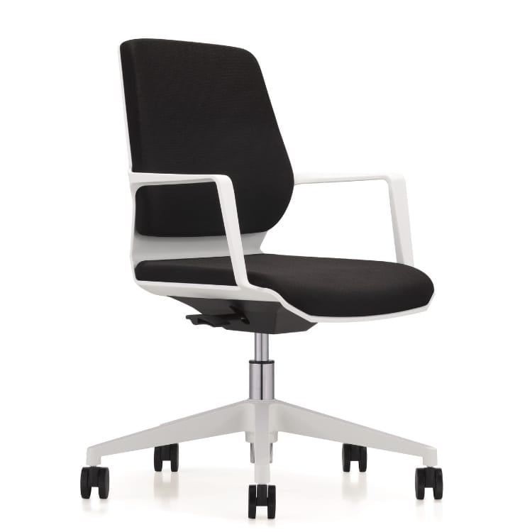 Studio office Party task chair in white and black.