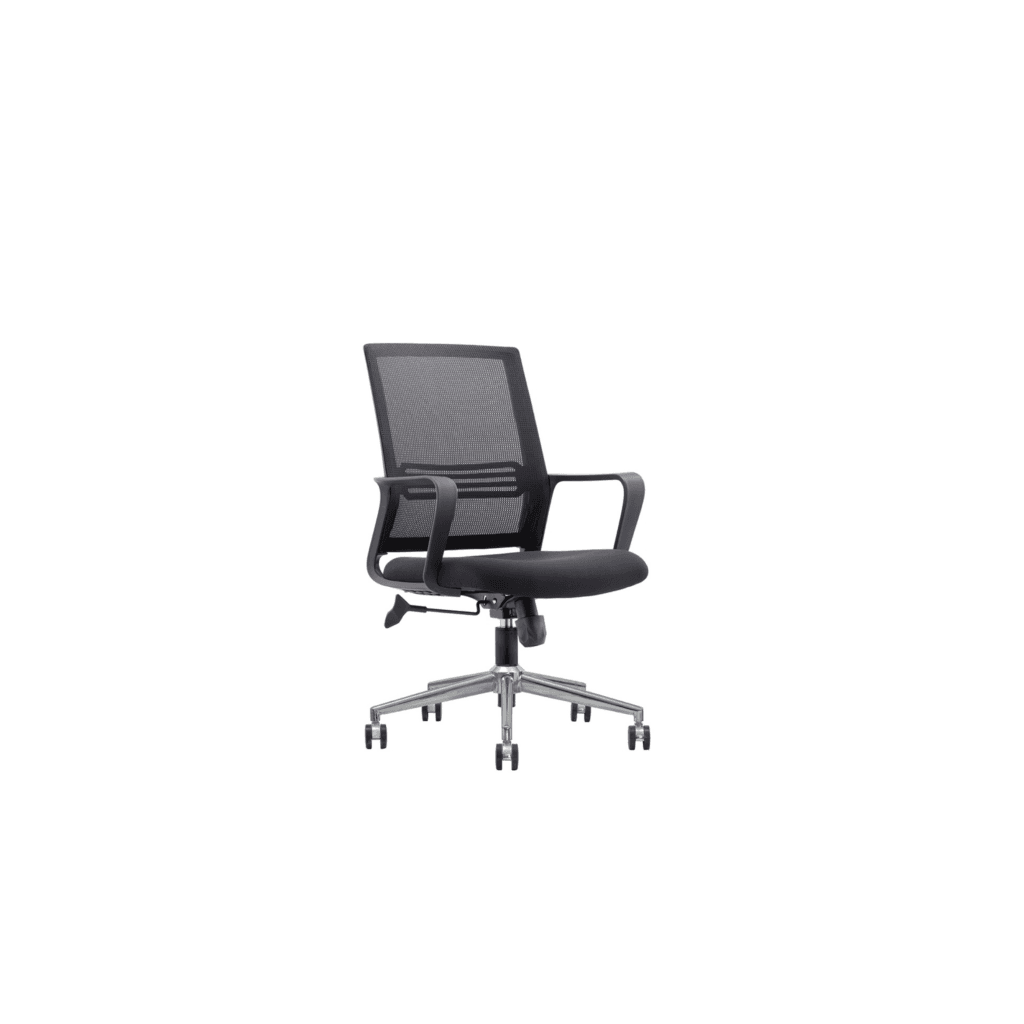Black CH-191 ergonomic mesh office chair with lumbar support and armrests.