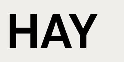 HAY logo. Modern furniture and accessories brand.