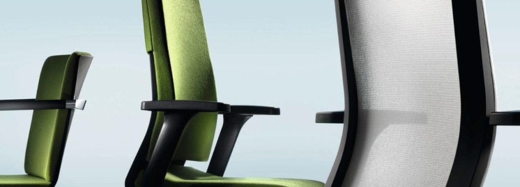 Wilkhahn NEOS task chairs in green and white.