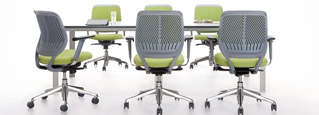 Sky ergonomic mesh office chair in green with adjustable features.