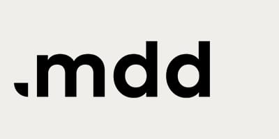 MDD logo. Black text on a light background.
