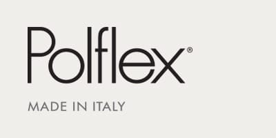 Polflex logo. Made in Italy brandmark.