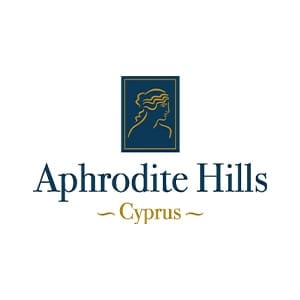 Aphrodite Hills logo. The logo features a profile of the goddess Aphrodite.
