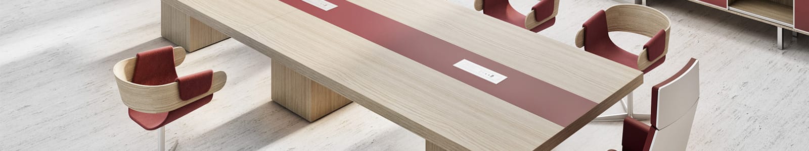 Apollo PDF Series header image: Conference table with red chairs.