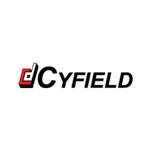 Cyfield logo. Our Clients: Cyfield company branding.