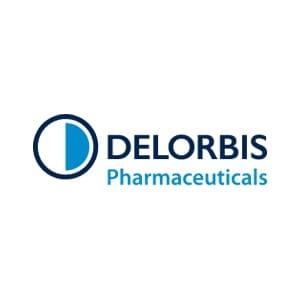 Delorbis Pharma logo. Delorbis Pharmaceuticals logo, one of our valued clients.