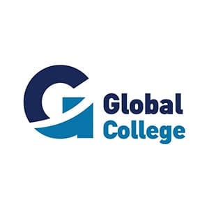 Global College logo. Client's logo featuring a stylized G and the college name.