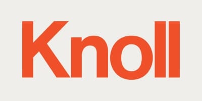 Knoll logo. Orange text on a light background.