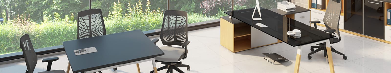 Lambda PDF Series header image: Office setup with desks and chairs.