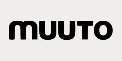 Muuto logo. Bold, sans-serif lettering of the Scandinavian design brand.