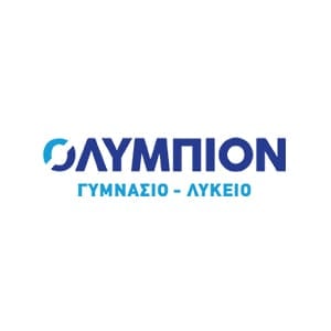 Olympion logo. Our client's logo featuring the company name in blue Greek text.