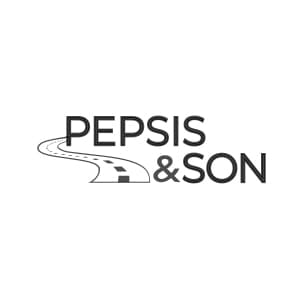 Pepsis & Son logo. Client logo featuring a road design element.
