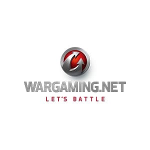 Wargaming logo. Wargaming.net, Let's Battle. Our Clients include Wargaming.