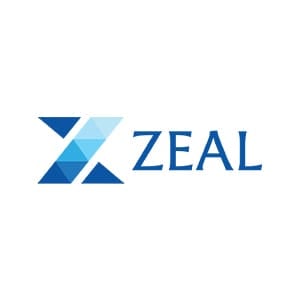 Zeal FX logo. Our clients' brand identity with blue geometric design.