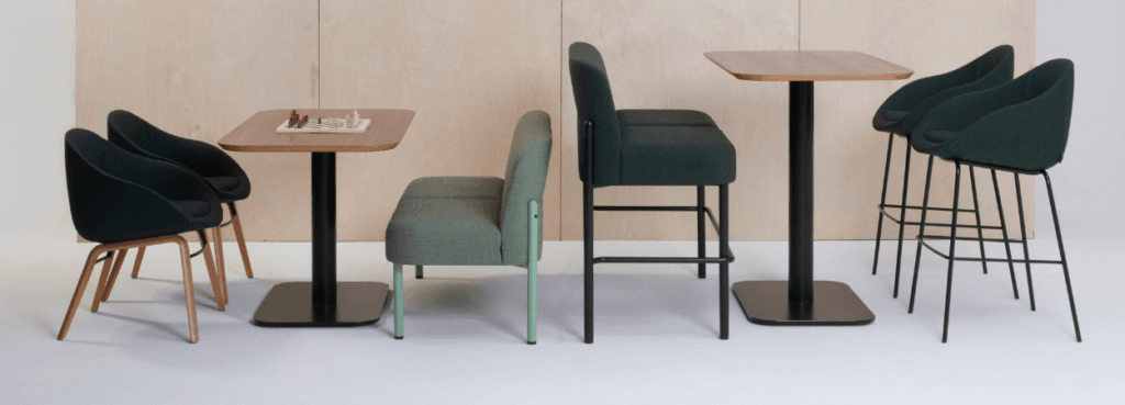 Modern Always Stool seating options in various heights and colors.