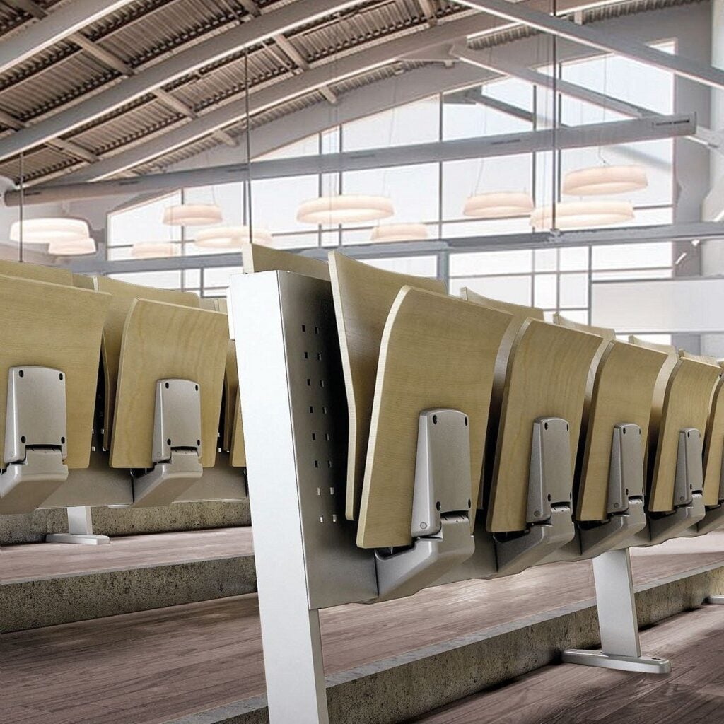 Tiered rows of 840 NW with folding writing tops