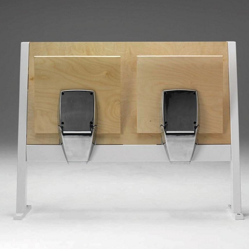 Front view of a two-seat 940 unit with beech seats folded