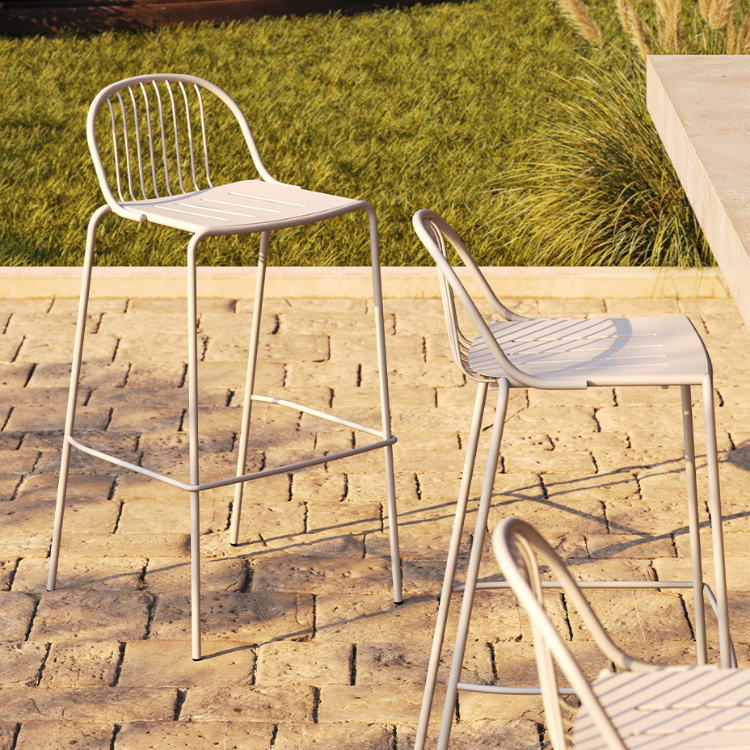 Diane bar stools by Infiniti in an outdoor setting.