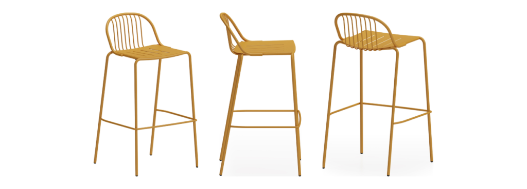 Diane Stool by Infiniti from the front, side and back.