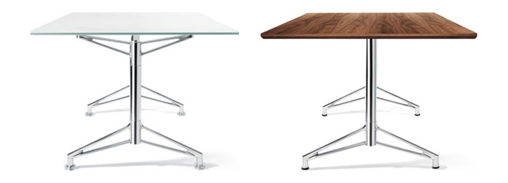 Fascino-2 conference table by Interstuhl in two top finishes.
