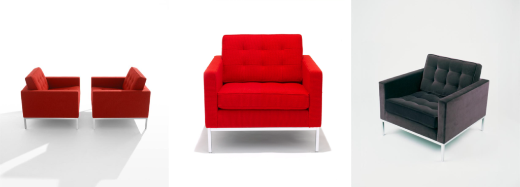 Πολυθρόνα «Florence» Knoll , σχεδιασμένη από τον Knoll, λεπτομέρειες.