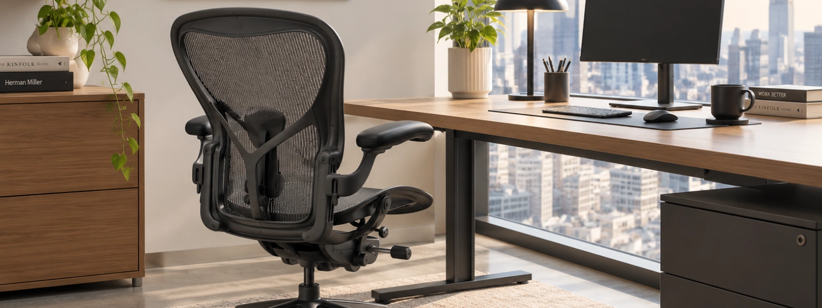 Herman Miller ergonomic office chair with mesh back in a modern workspace setting, ideal for buyers in Cyprus.