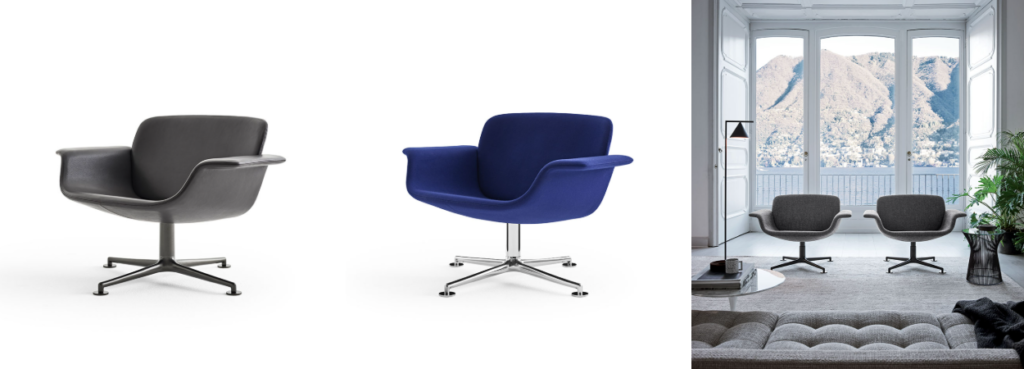 KN01 Swivel Lounge Chair by Knoll, details.