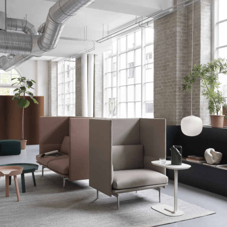 Outline Highback Sofa by Muuto in a styled interior