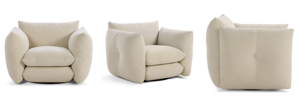 Perron Pillo Lounge Chair by Knoll, details.