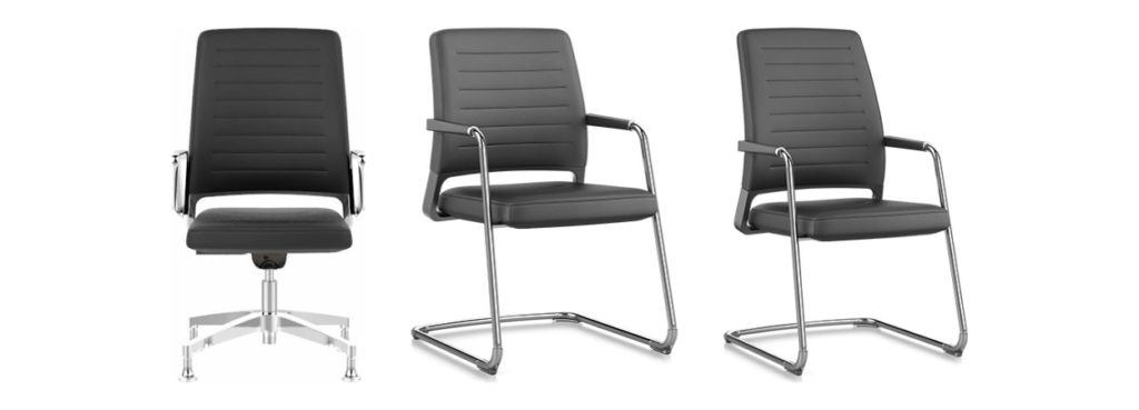 VINTAGEis5 Conference Chair by Interstuhl in swivel and cantilever versions.