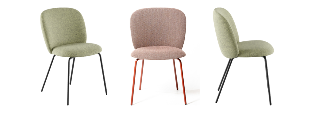 Volta Chair от Infiniti с трёх ракурсов, в вариантах обивки.