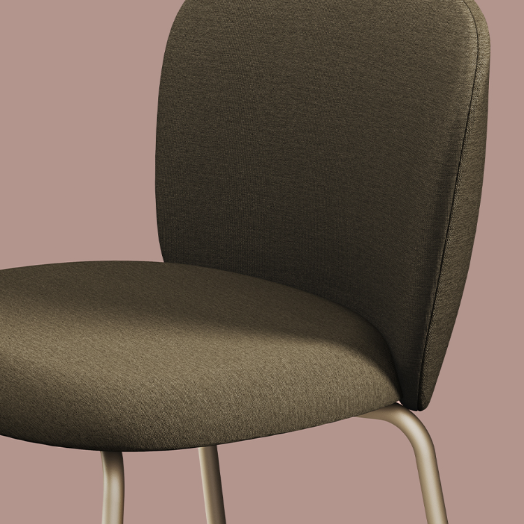 Volta upholstered stool by Infiniti, close-up of the seat.