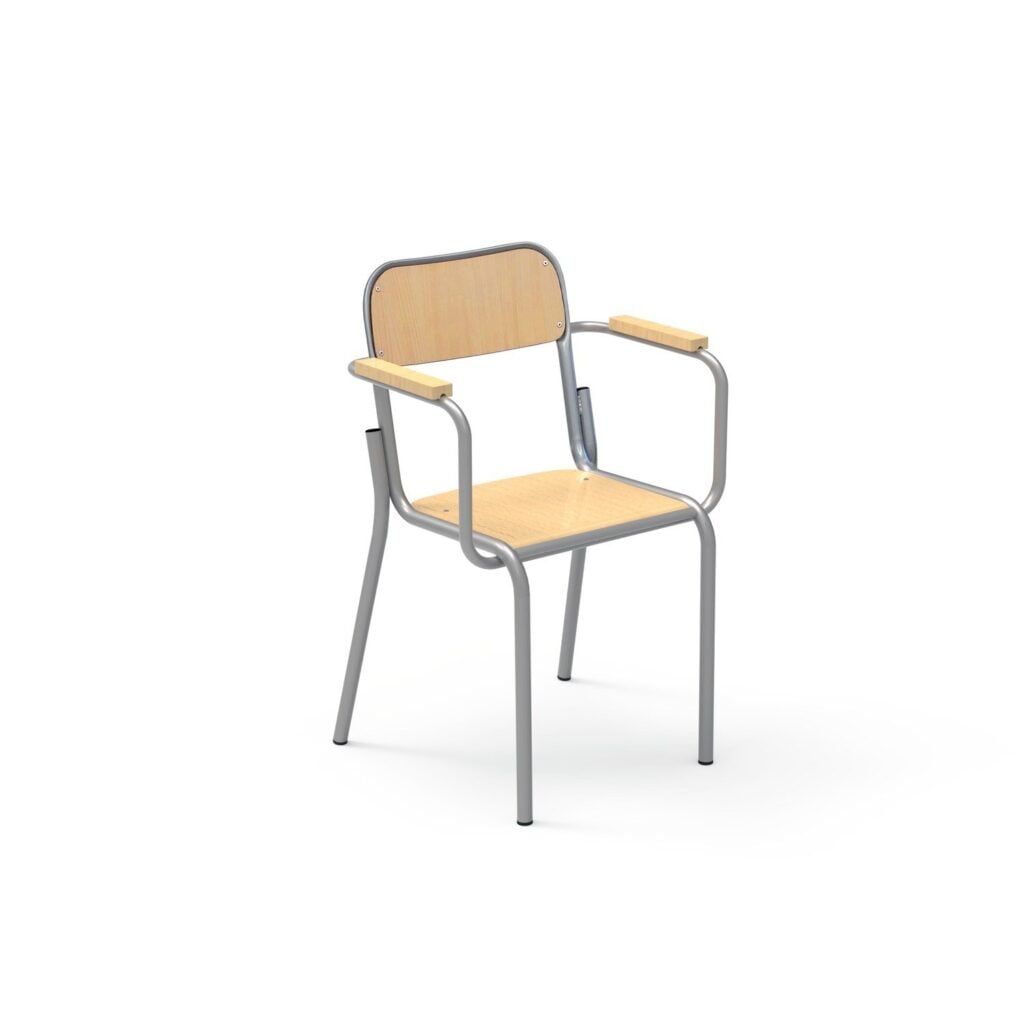 5005 teacher armchair with seat set into the frame