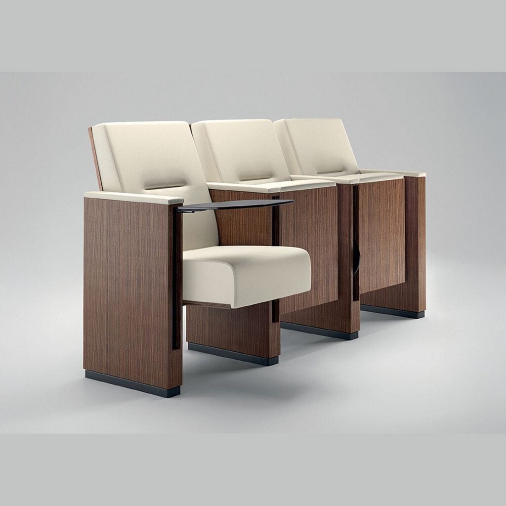 Row of Chrono seats with wooden sides