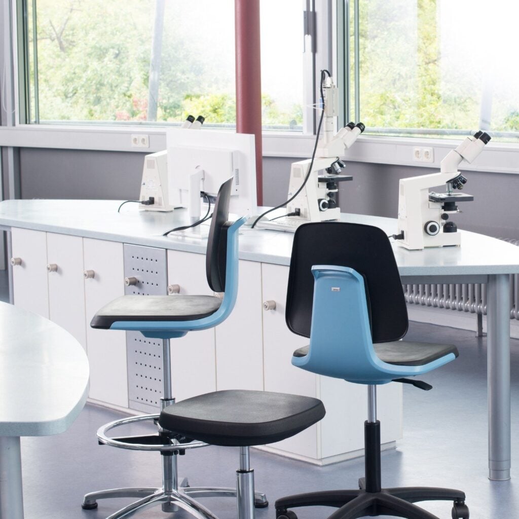LABSIT chairs and stool in a microscopy lab