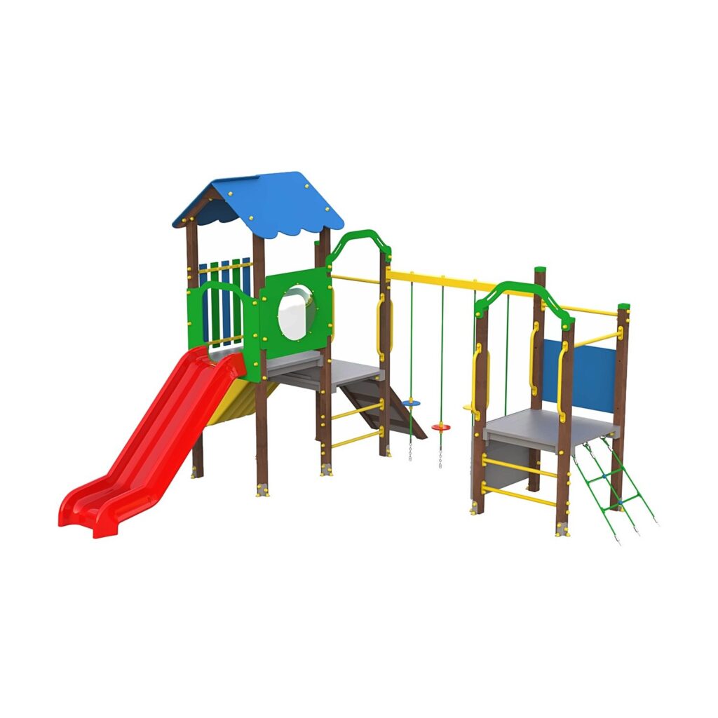 Комплекс Multiplay с башнями, горкой и качелями