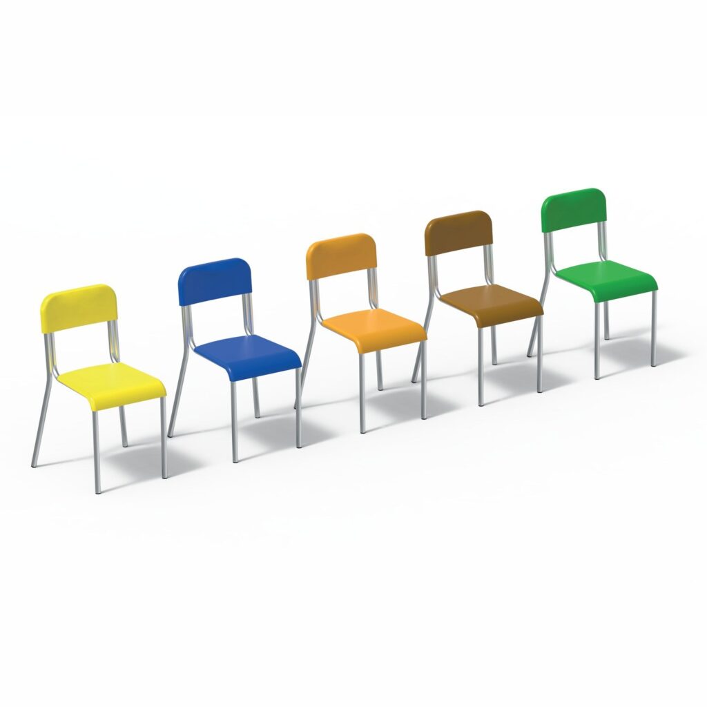 5025 school chairs in five colours