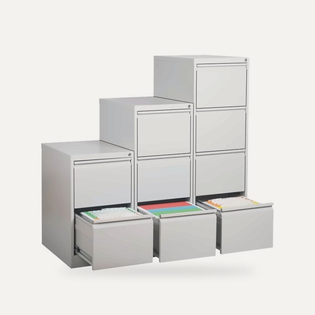 Steel 2- & 3-Drawer Filing Cabinets (Roneo)